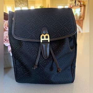 Bally vintage monogram B backpack leather and canvas